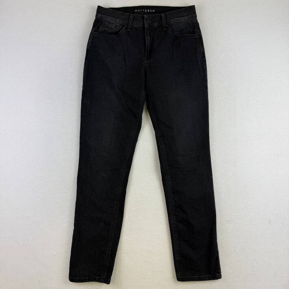 Mott & Bow Womens Boyfriend Jeans Size 27x30 Denim Black Mid Rise